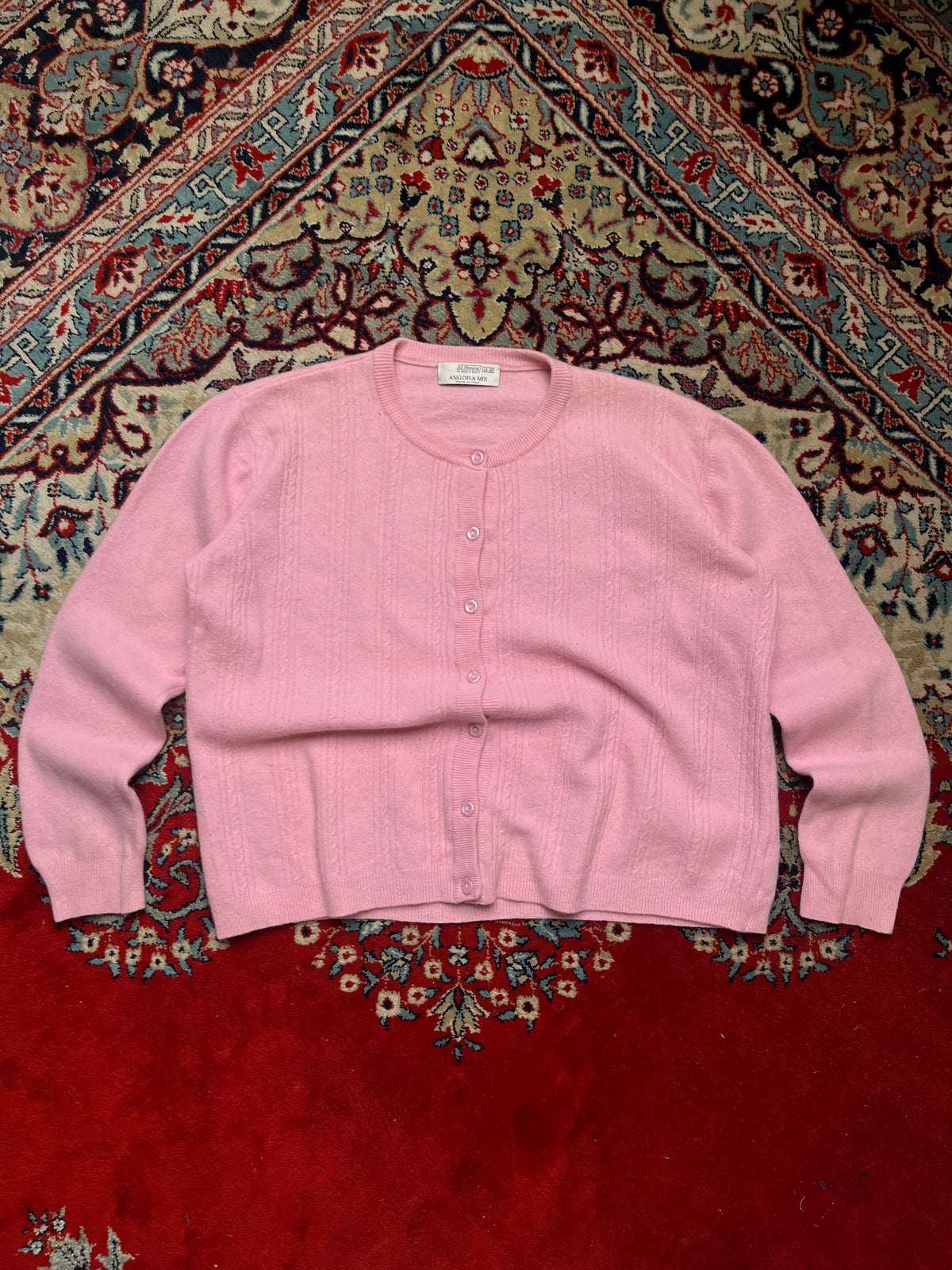 Vintage St. Bernard Angora Mix Pink Knit Sweater - M