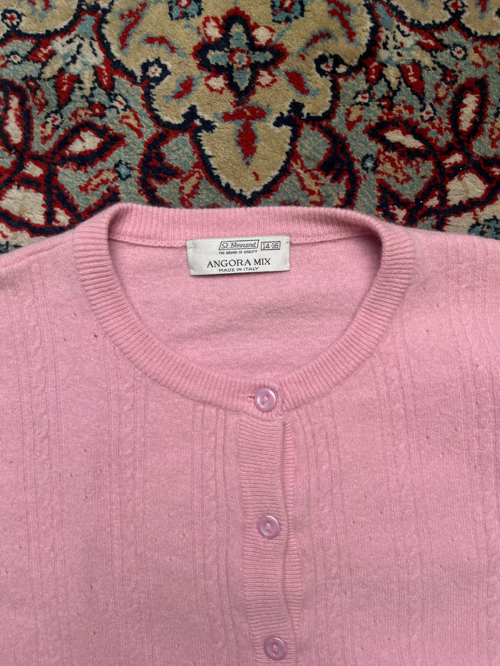Vintage St. Bernard Angora Mix Pink Knit Sweater - M