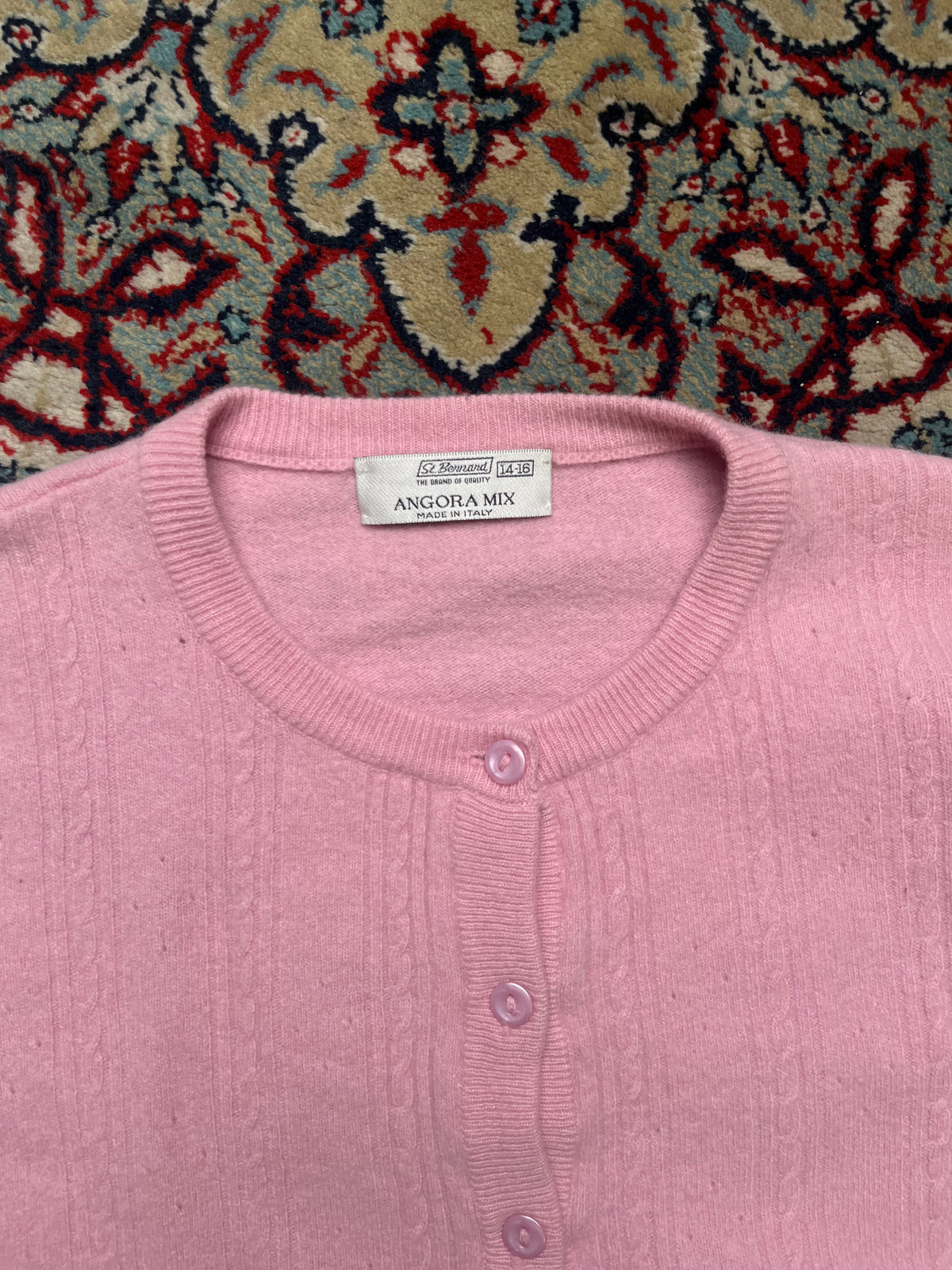 Vintage St. Bernard Angora Mix Pink Knit Sweater - M
