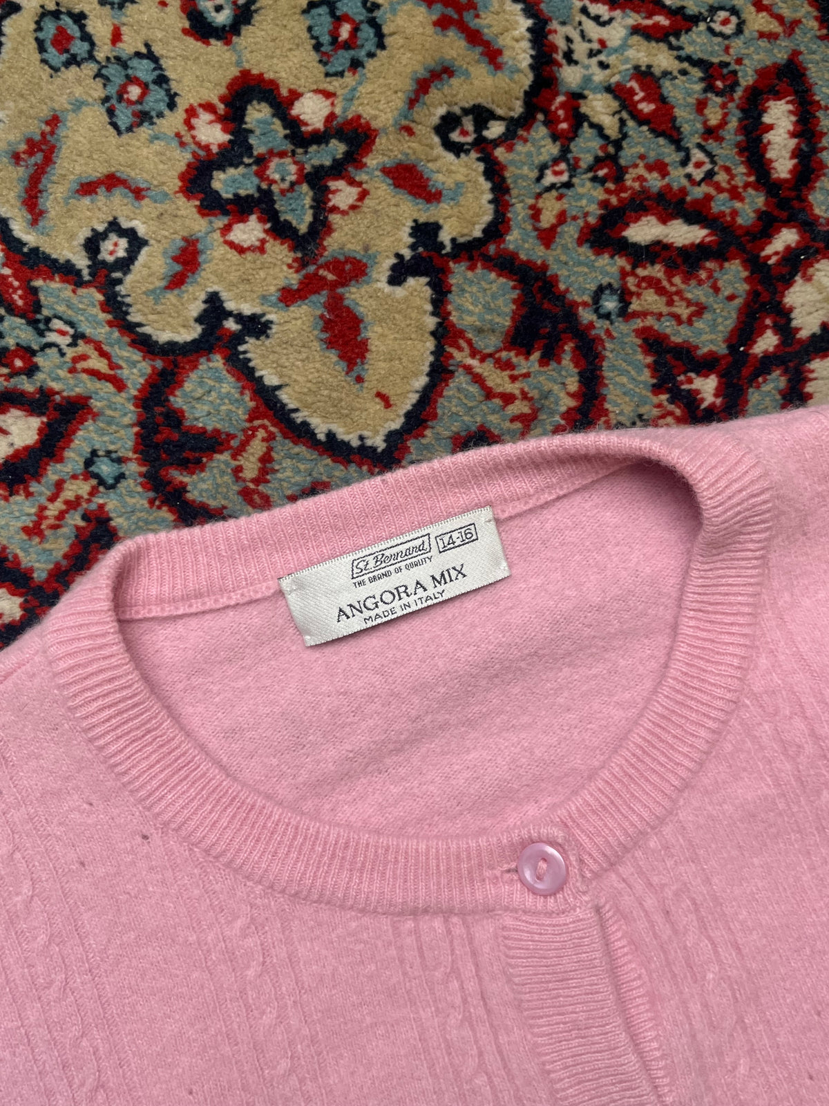 Vintage St. Bernard Angora Mix Pink Knit Sweater - M