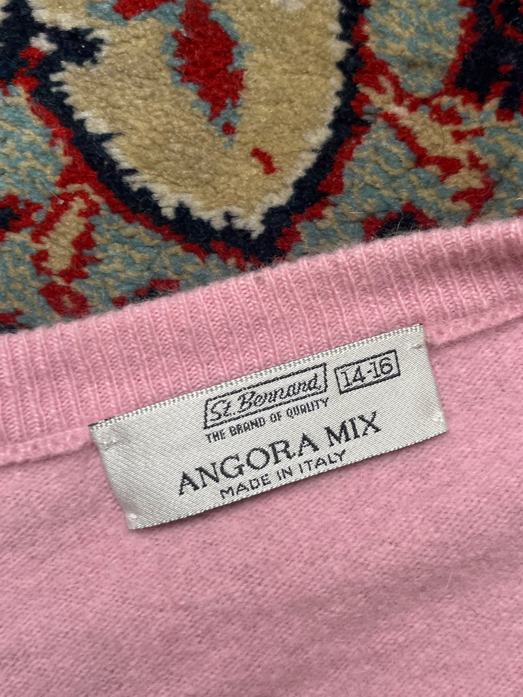 Vintage St. Bernard Angora Mix Pink Knit Sweater - M