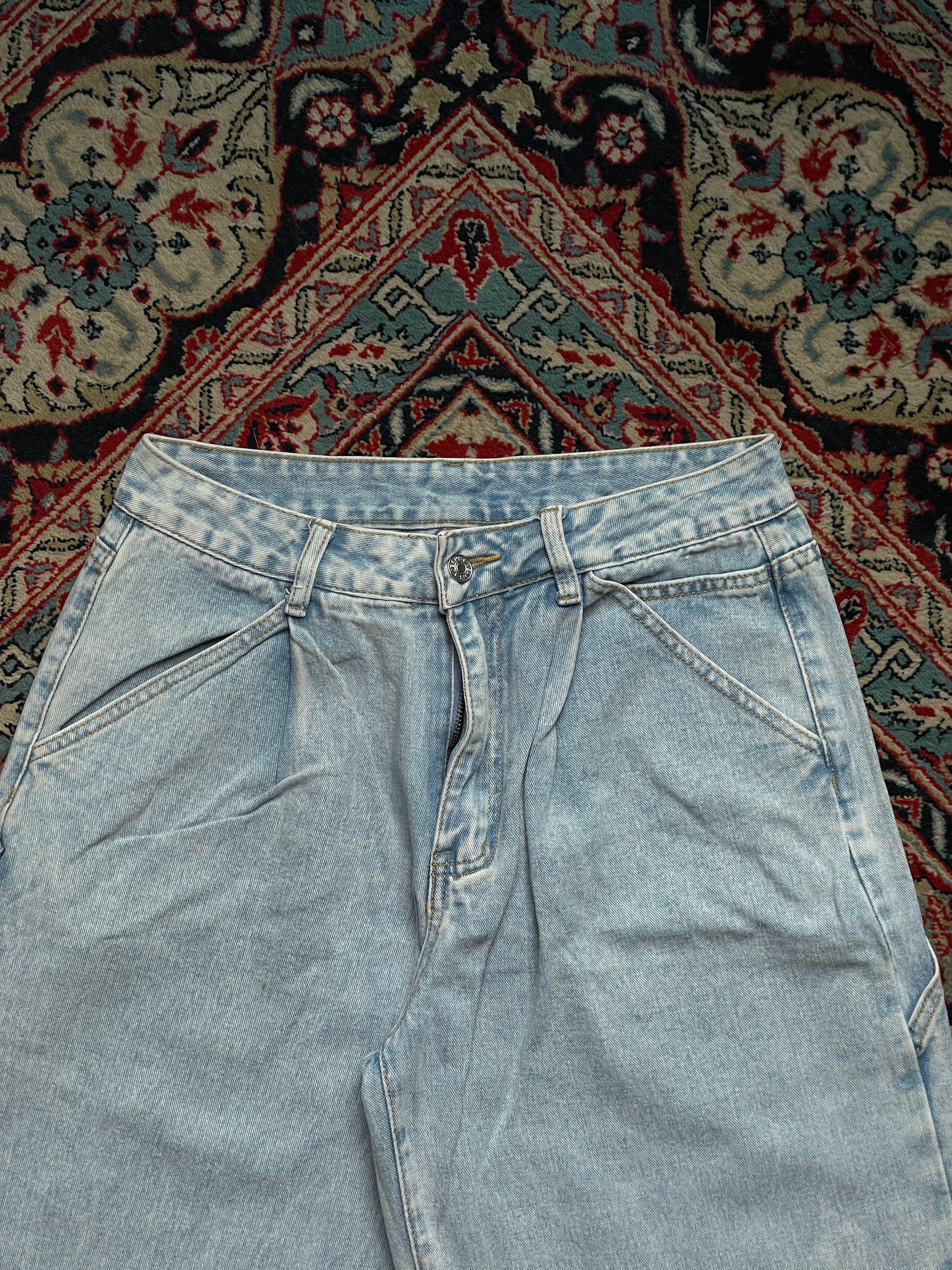 Vintage Baggy Carpenter Light Wash Distressed Workwear JEANS - 28