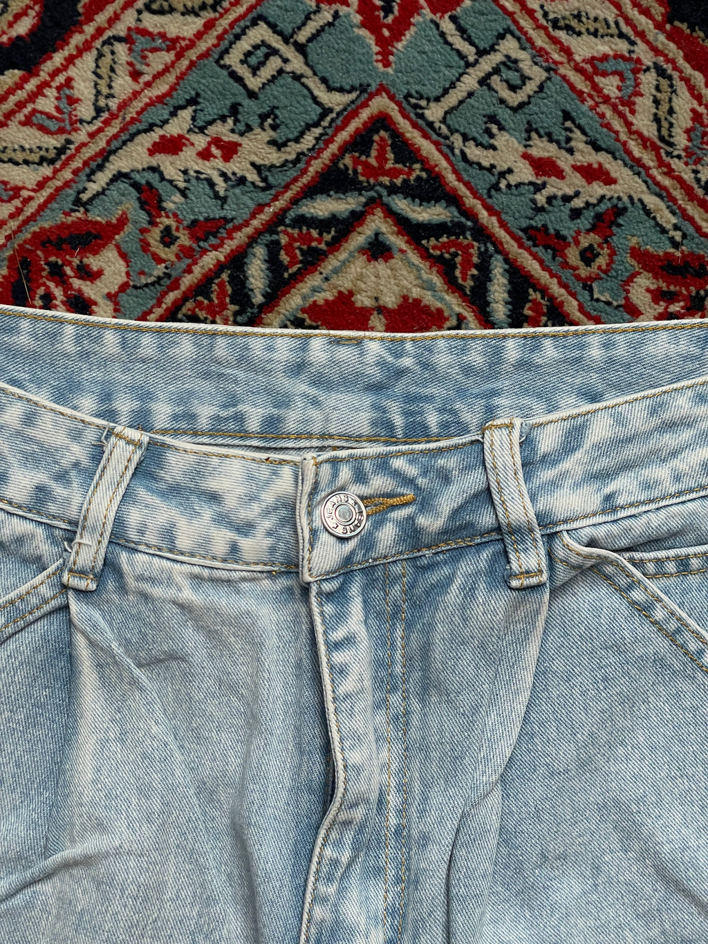 Vintage Baggy Carpenter Light Wash Distressed Workwear JEANS - 28