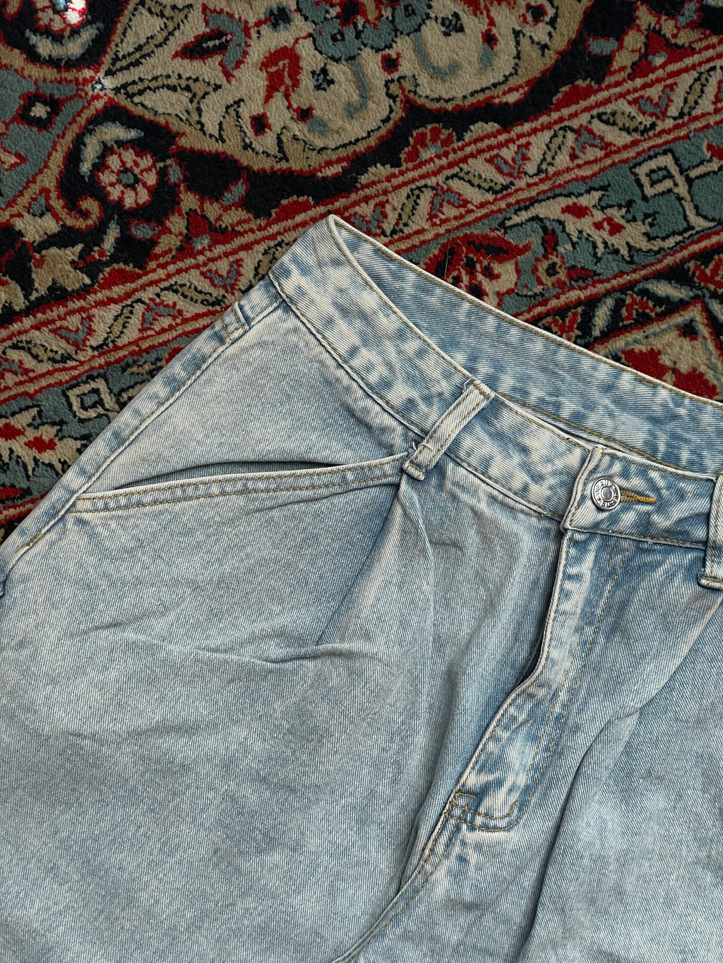 Vintage Baggy Carpenter Light Wash Distressed Workwear JEANS - 28