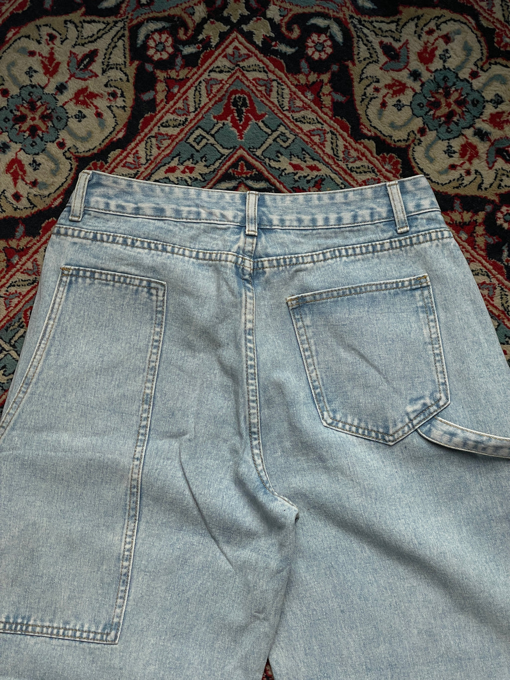 Vintage Baggy Carpenter Light Wash Distressed Workwear JEANS - 28