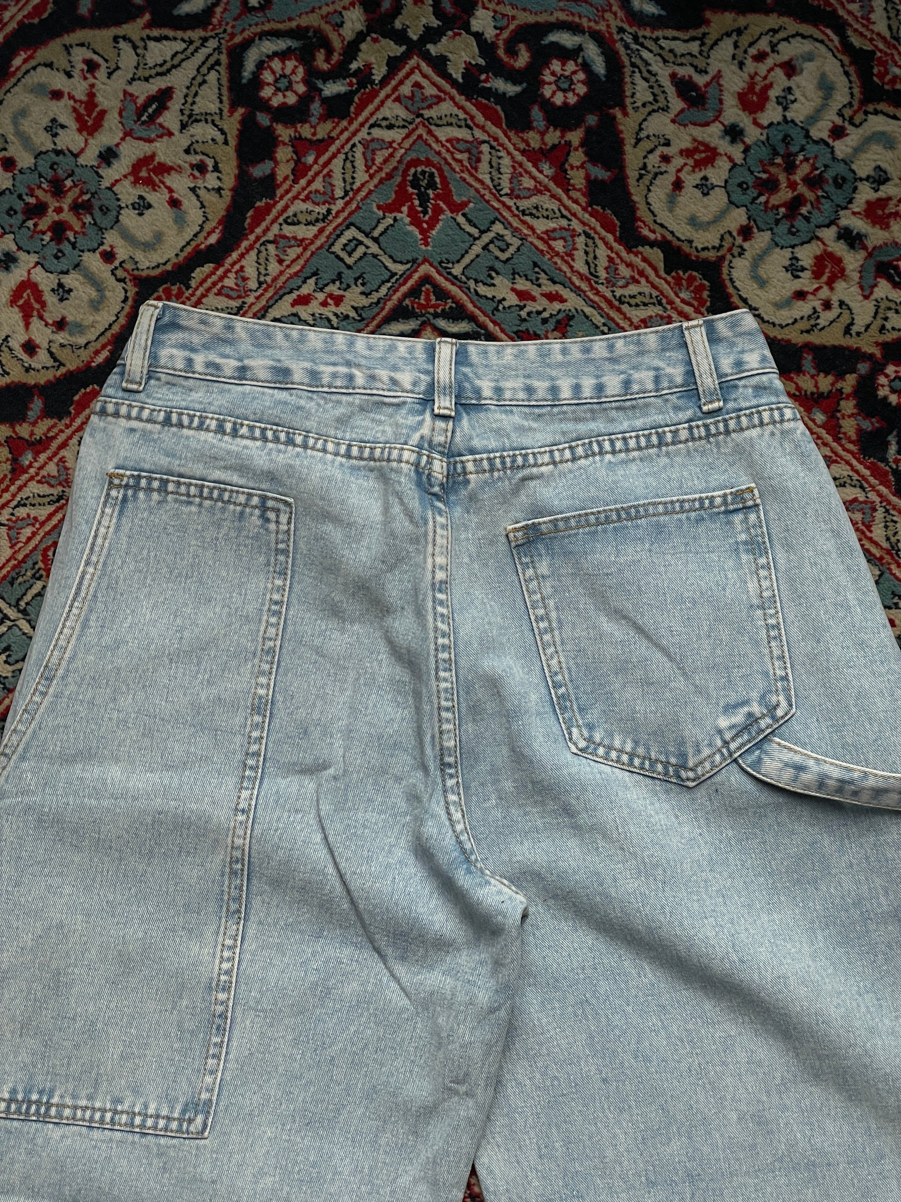 Vintage Baggy Carpenter Light Wash Distressed Workwear JEANS - 28