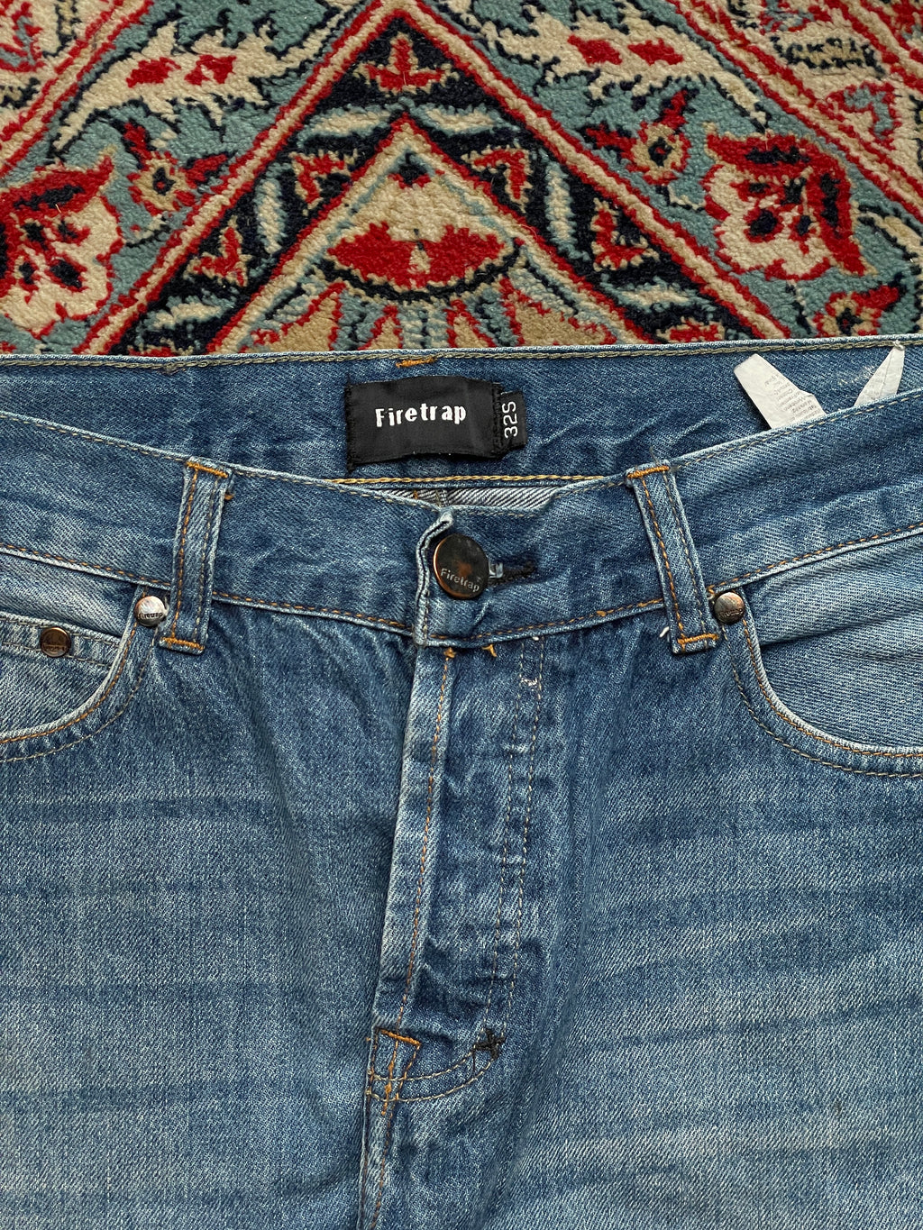 FIRETRAP Blue Medium Wash RELAXED Fit JEANS - 32