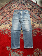 Vintage Lee Riders Light Wash Distressed Straight FIT Denim JEANS - 34