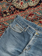 Vintage Lee Riders Light Wash Distressed Straight FIT Denim JEANS - 34