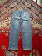 Vintage Lee Riders Light Wash Distressed Straight FIT Denim JEANS - 34