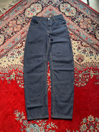 Vintage Dark Indigo Raw Denim Contrast Stitch HEAVYWEIGHT Boxy RELAXED FIT JEANS - 30