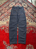 Vintage Dark Indigo Raw Denim Contrast Stitch HEAVYWEIGHT Boxy RELAXED FIT JEANS - 30