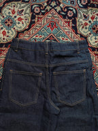 Vintage Dark Indigo Raw Denim Contrast Stitch HEAVYWEIGHT Boxy RELAXED FIT JEANS - 30