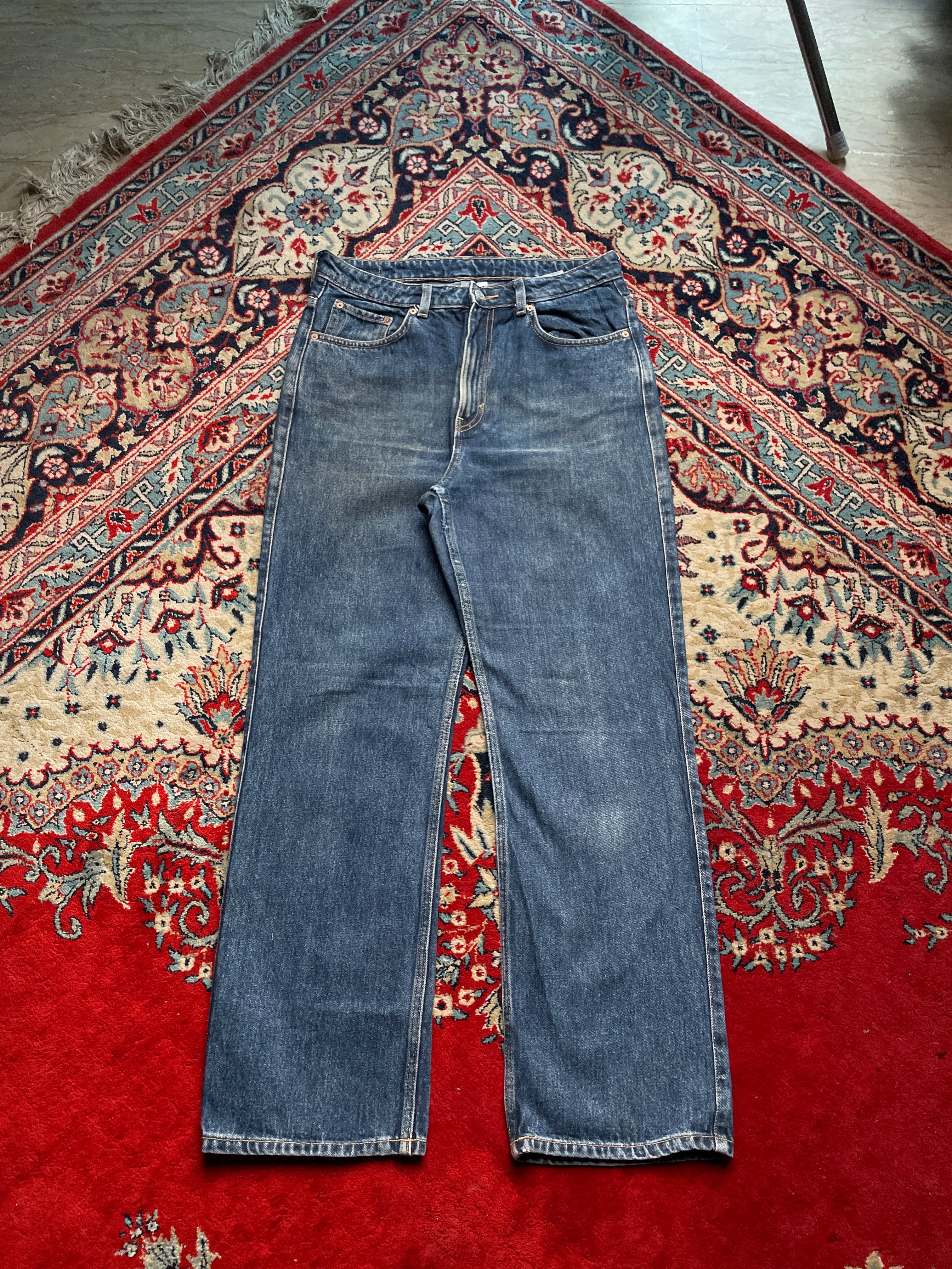 WEEKDAY Rowe High Waisted RELAXED FIT Dark Wash JEANS - 30