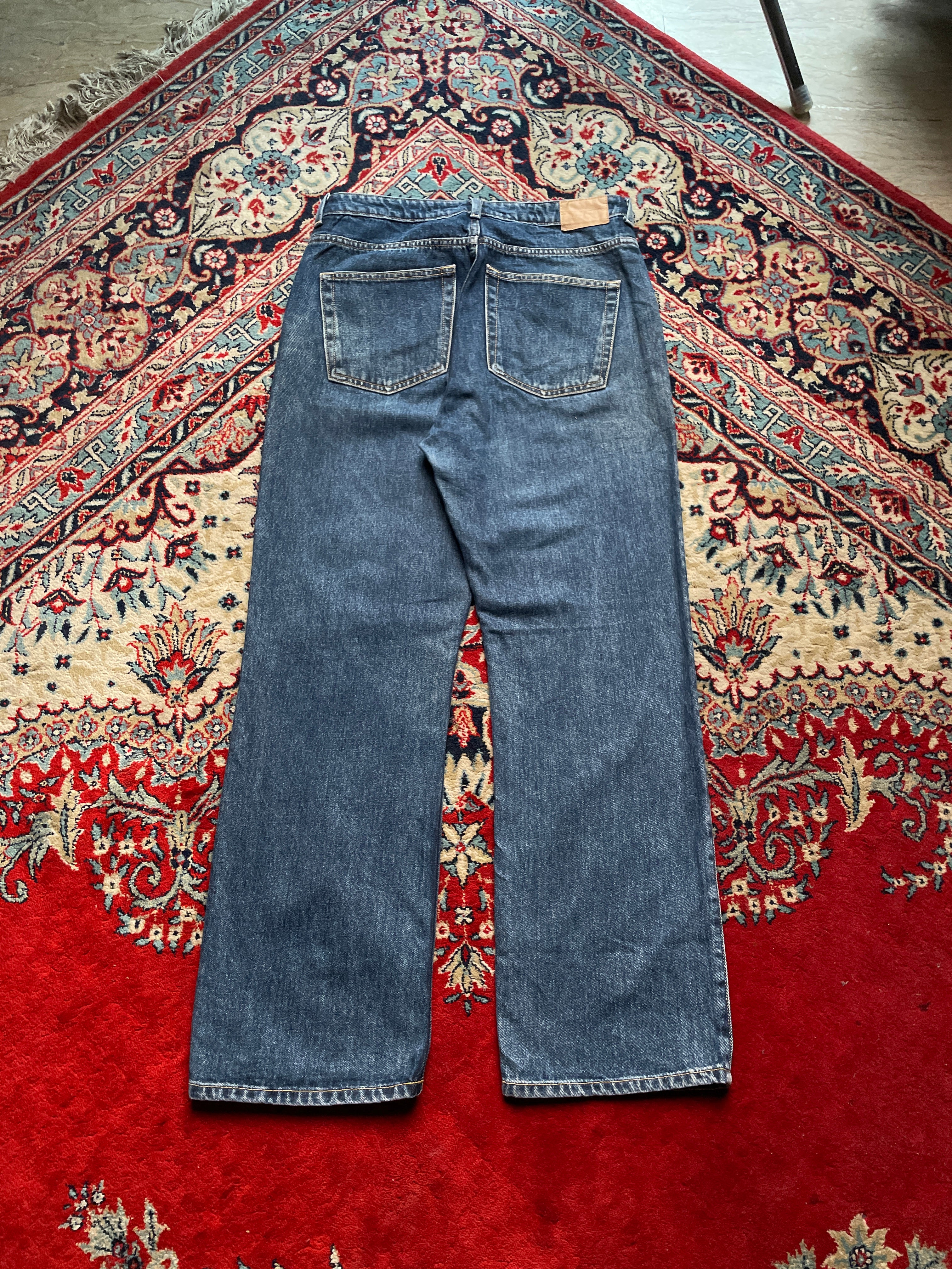 WEEKDAY Rowe High Waisted RELAXED FIT Dark Wash JEANS - 30
