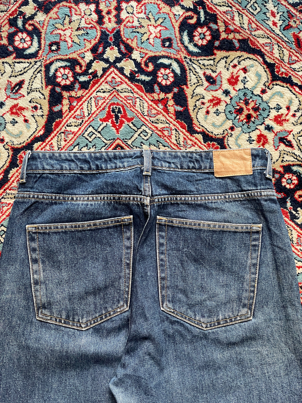 WEEKDAY Rowe High Waisted RELAXED FIT Dark Wash JEANS - 30
