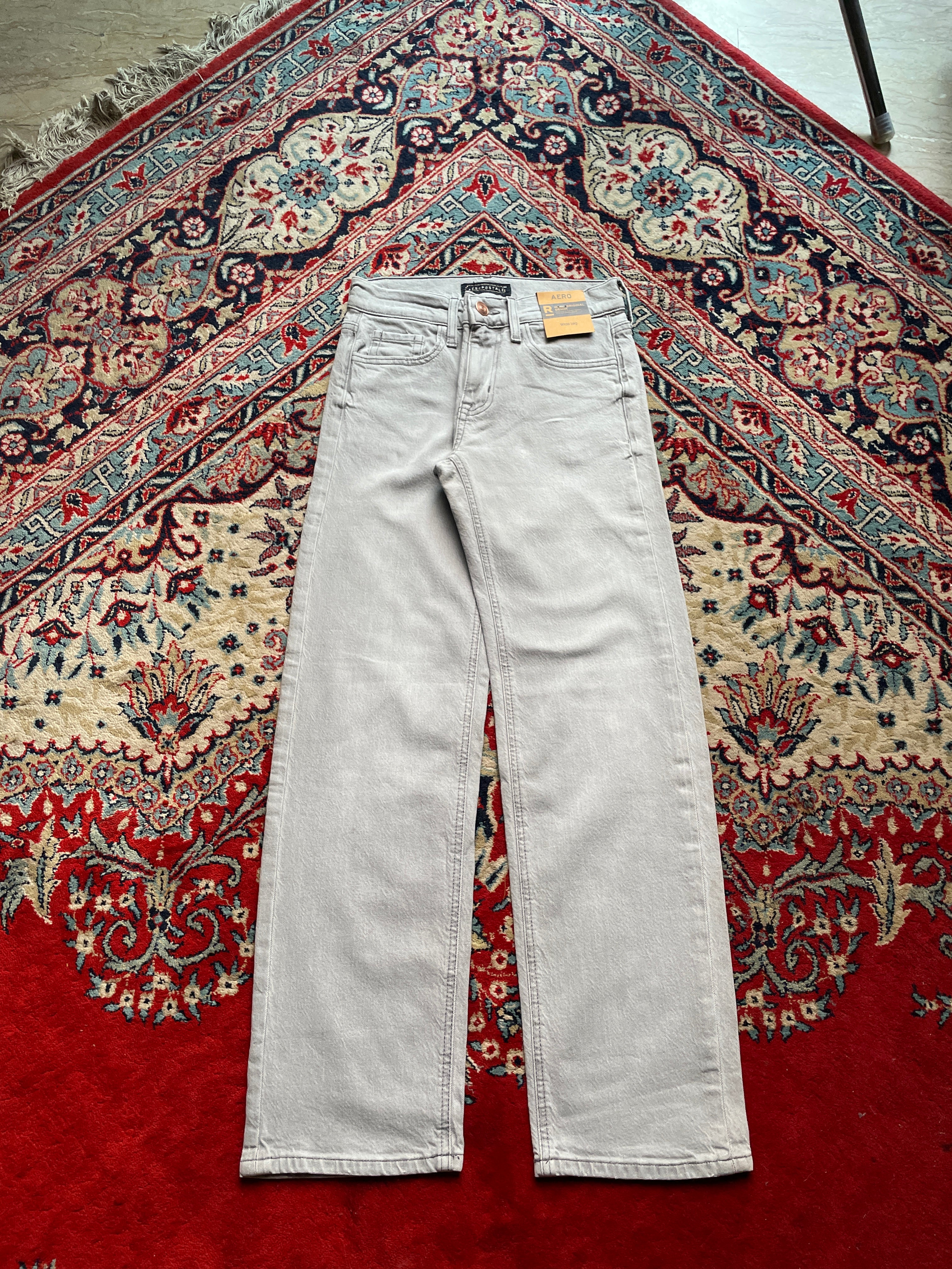 Aeropostale High Rise Baggy FIT Grey Denim JEANS - 26