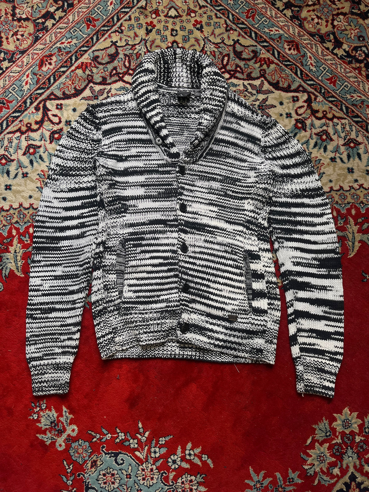 Armani Exchange Chunky Marled Knit Cardigan - M