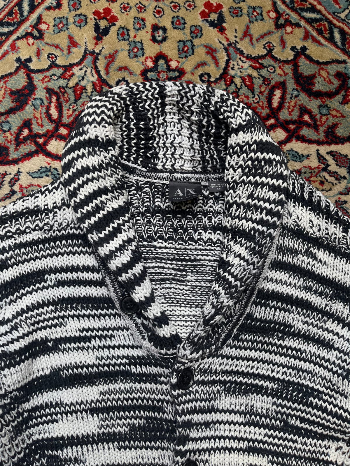 Armani Exchange Chunky Marled Knit Cardigan - M