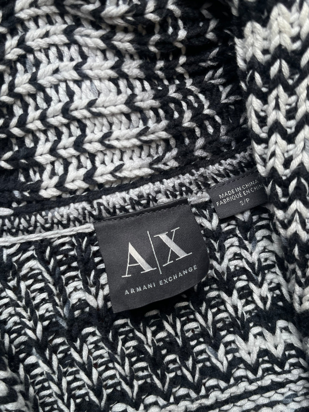 Armani Exchange Chunky Marled Knit Cardigan - M