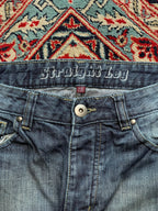 VINTAGE DENIM CO WASHED STRAIGHT FIT DARK BLUE JEANS - 32