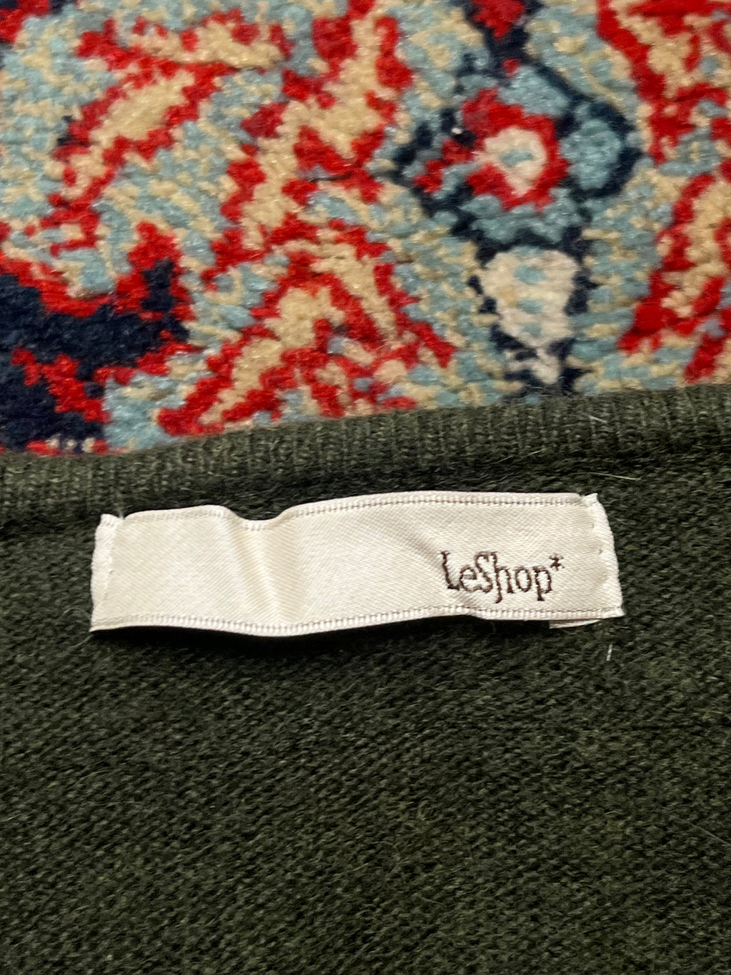 LeShop Green Ruffle Collar Cropped Knit Cardigan - S