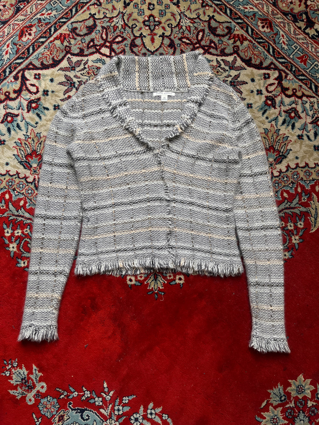 Banana Republic Wool Angora Rabbit Hair Plaid Cardigan - L