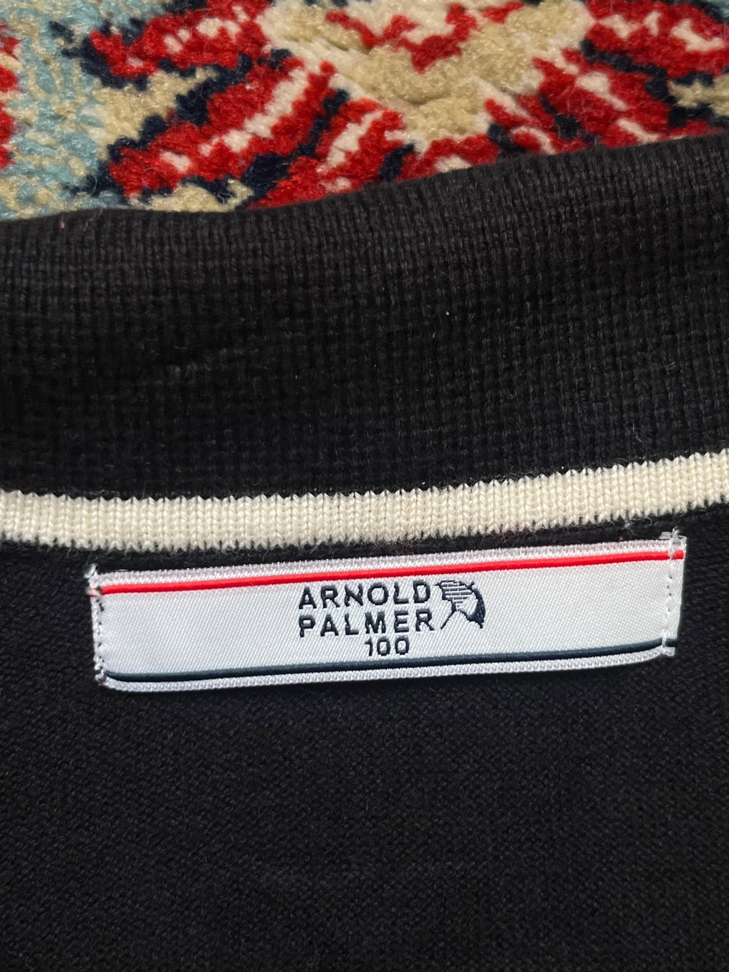 Arnold Palmer Black Button Polo Knit Sweater - M