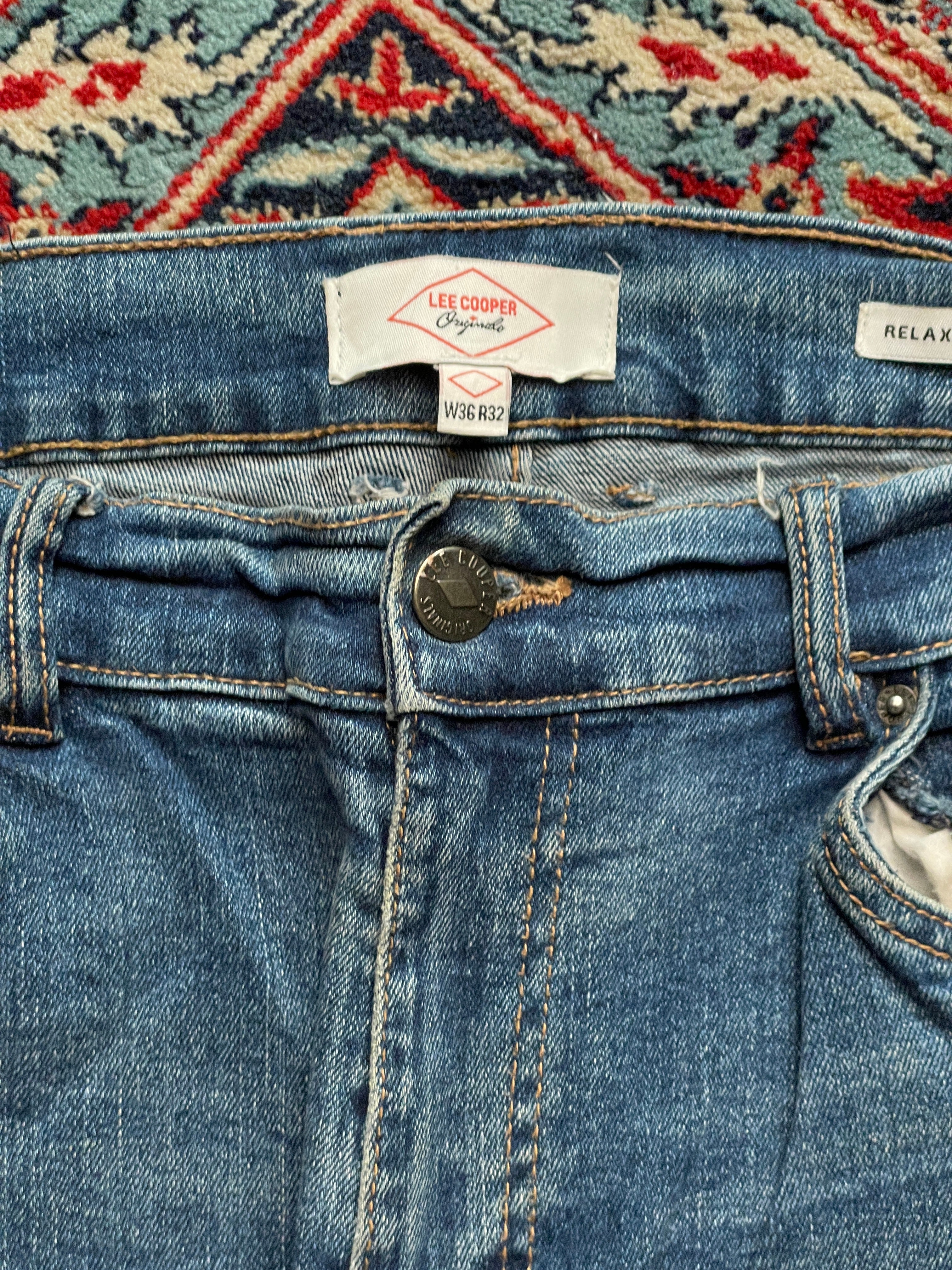 LEE COOPER ORIGINALS RELAXED FIT BLUE JEANS - 34