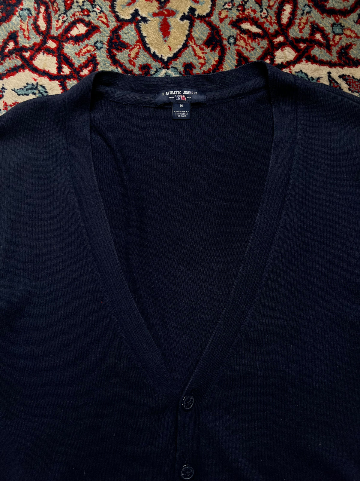 Vintage Ralph Athletic Jeans Co. Cotton Navy Blue Cardigan - M