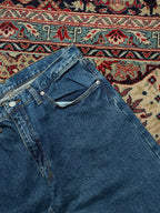 BASE ADELIE VOYAGE A L'EXTREME WASHED BLUE STRAIGHT DENIM JEANS - 34