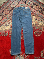 BASE ADELIE VOYAGE A L'EXTREME WASHED BLUE STRAIGHT DENIM JEANS - 34