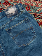 BASE ADELIE VOYAGE A L'EXTREME WASHED BLUE STRAIGHT DENIM JEANS - 34