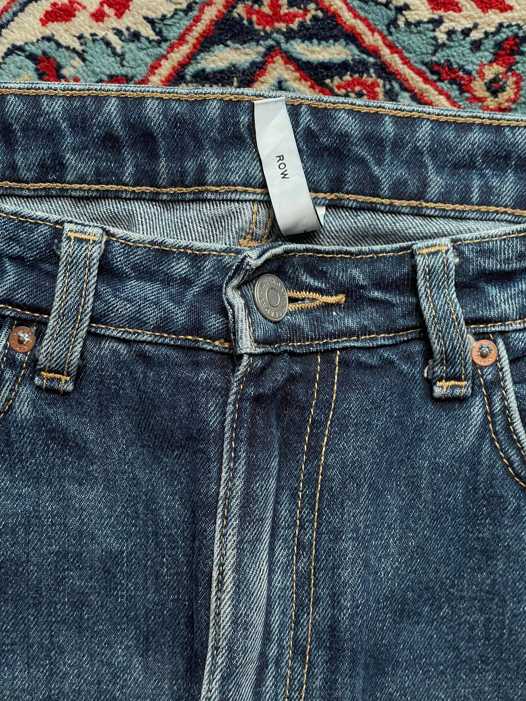 Weekday Rowe Blue Wash High Waisted Straight FIT Denim JEANS - 30
