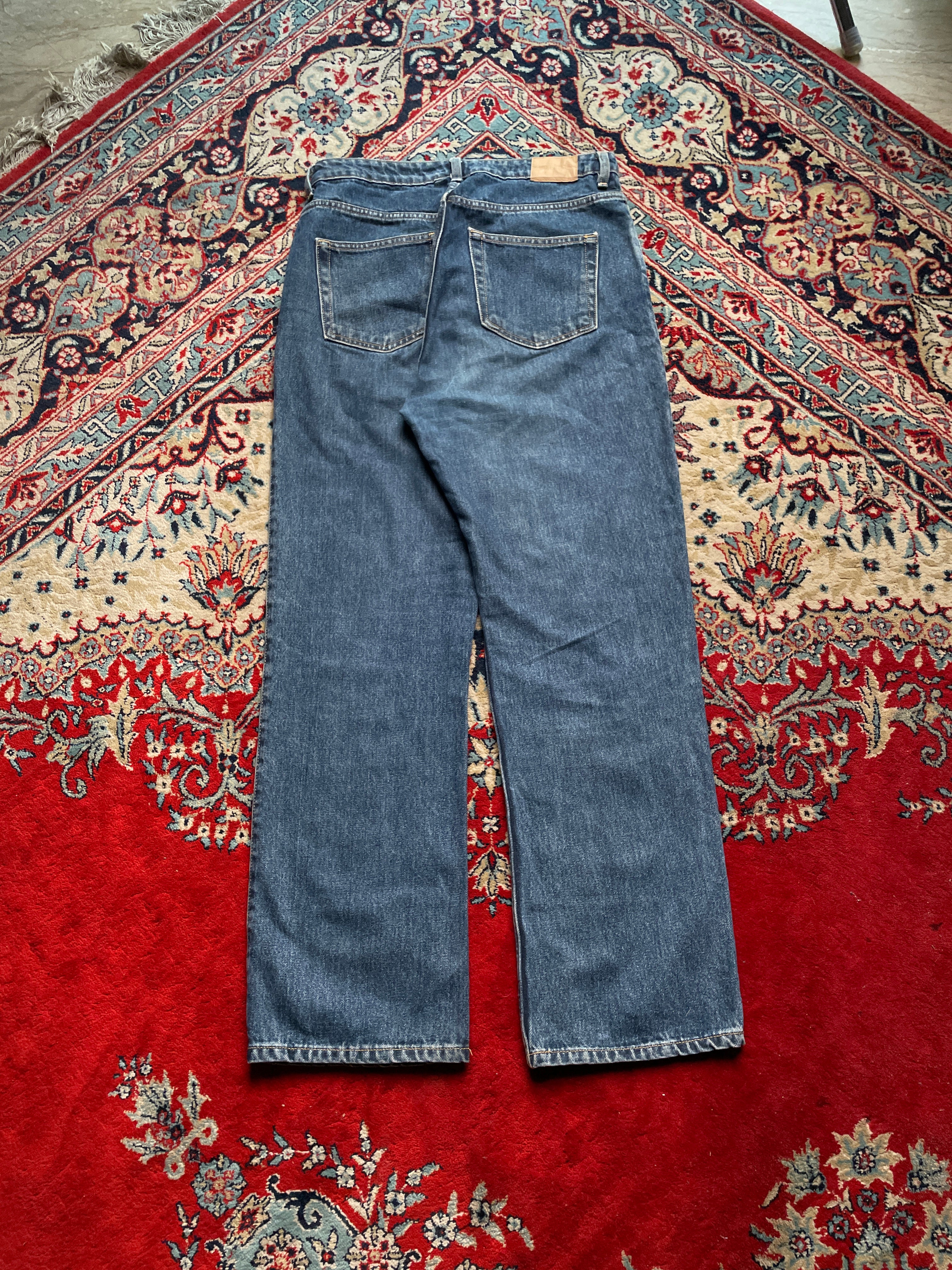 Weekday Rowe Blue Wash High Waisted Straight FIT Denim JEANS - 30