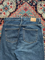 Weekday Rowe Blue Wash High Waisted Straight FIT Denim JEANS - 30
