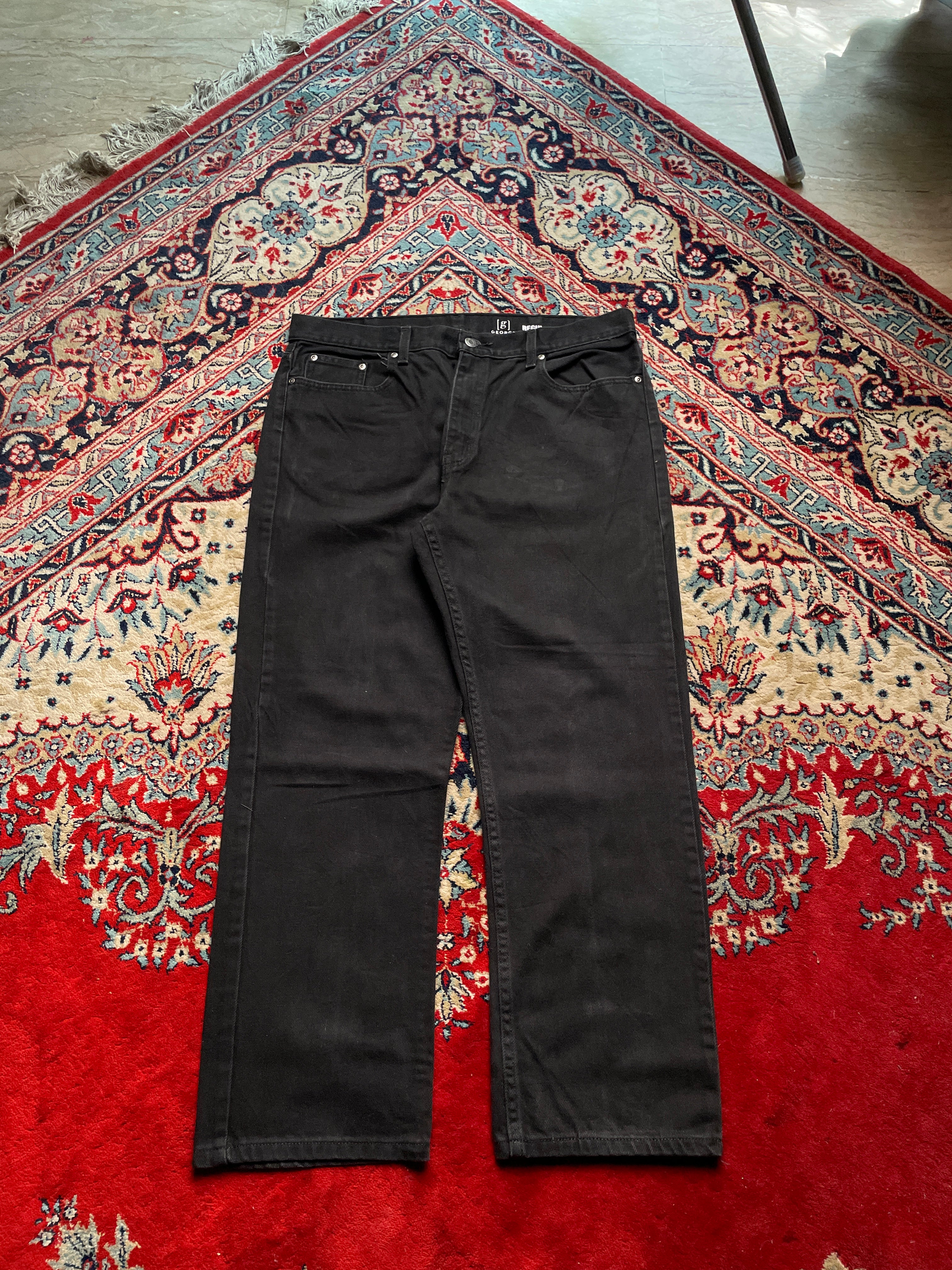 George STRAIGHT Fit Black JEANS - 36