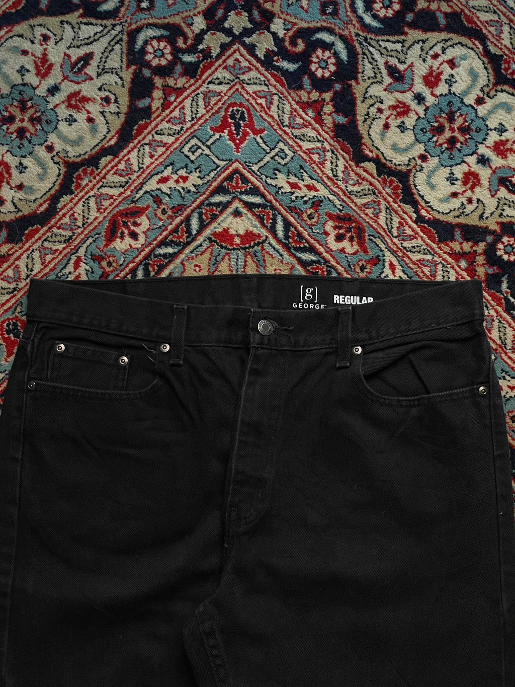 George STRAIGHT Fit Black JEANS - 36