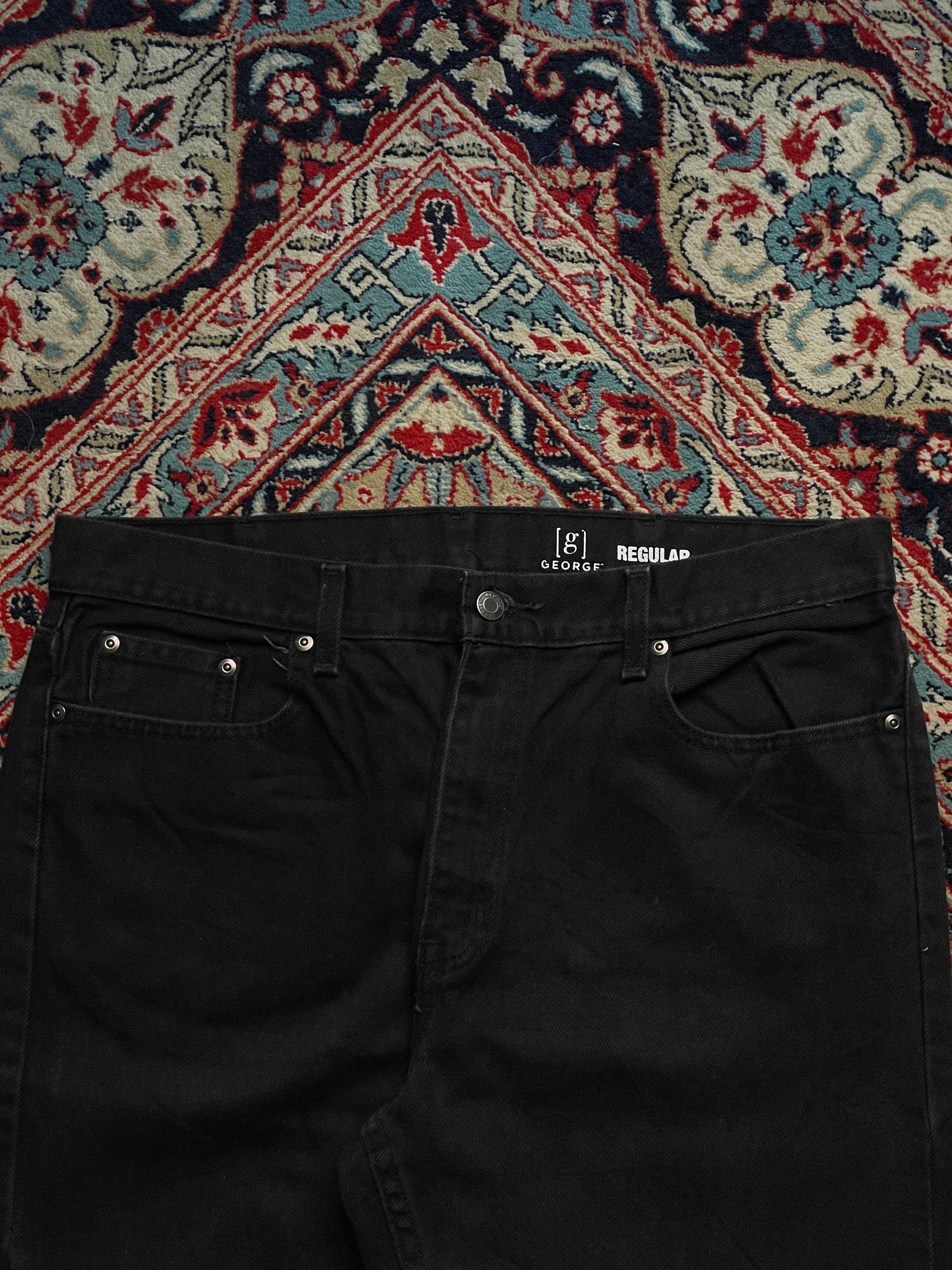 George STRAIGHT Fit Black JEANS - 36