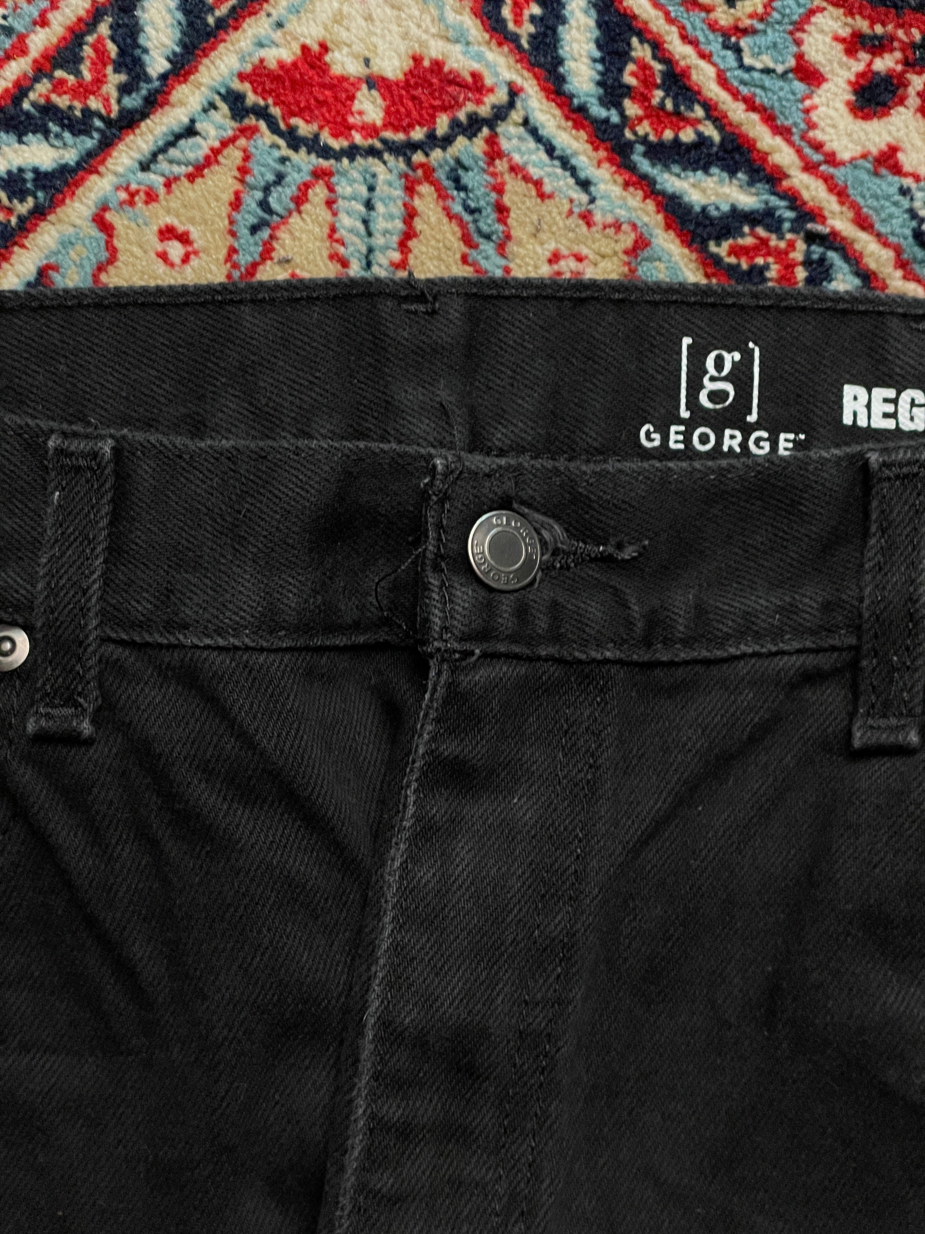 George STRAIGHT Fit Black JEANS - 36