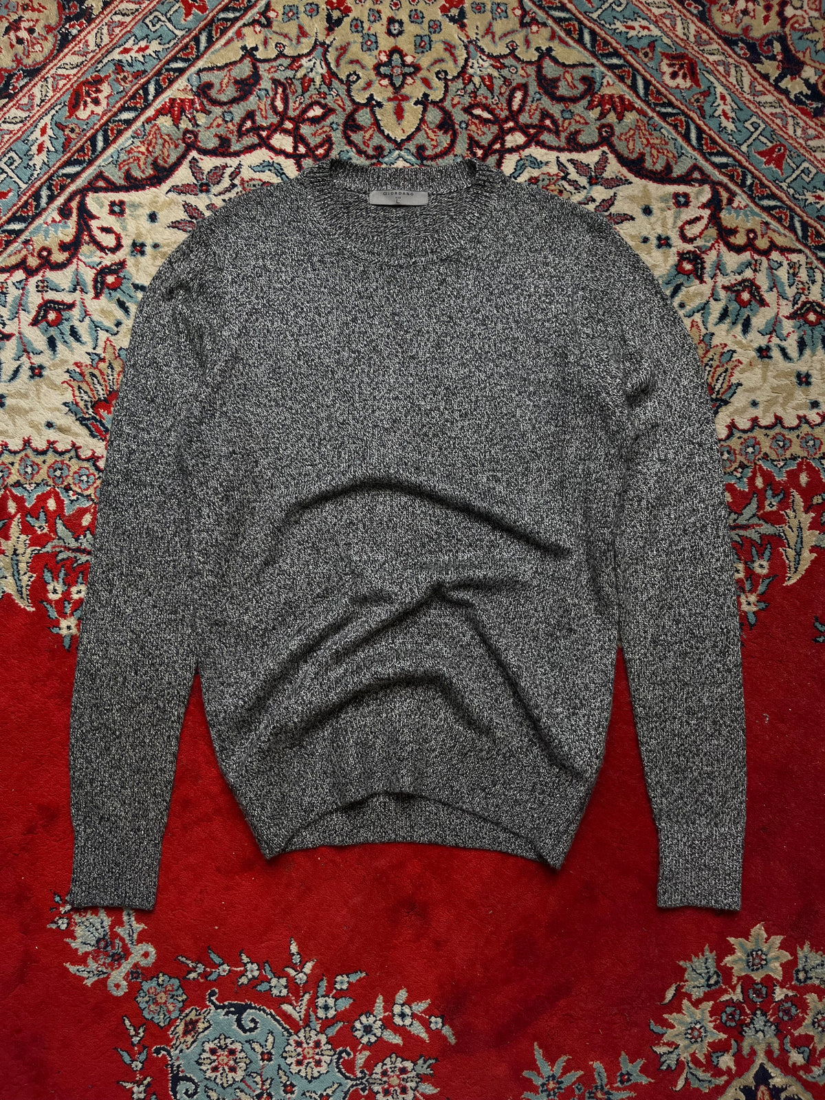 Giordano Charcoal Wool Blend Crewneck Knit Sweater - L