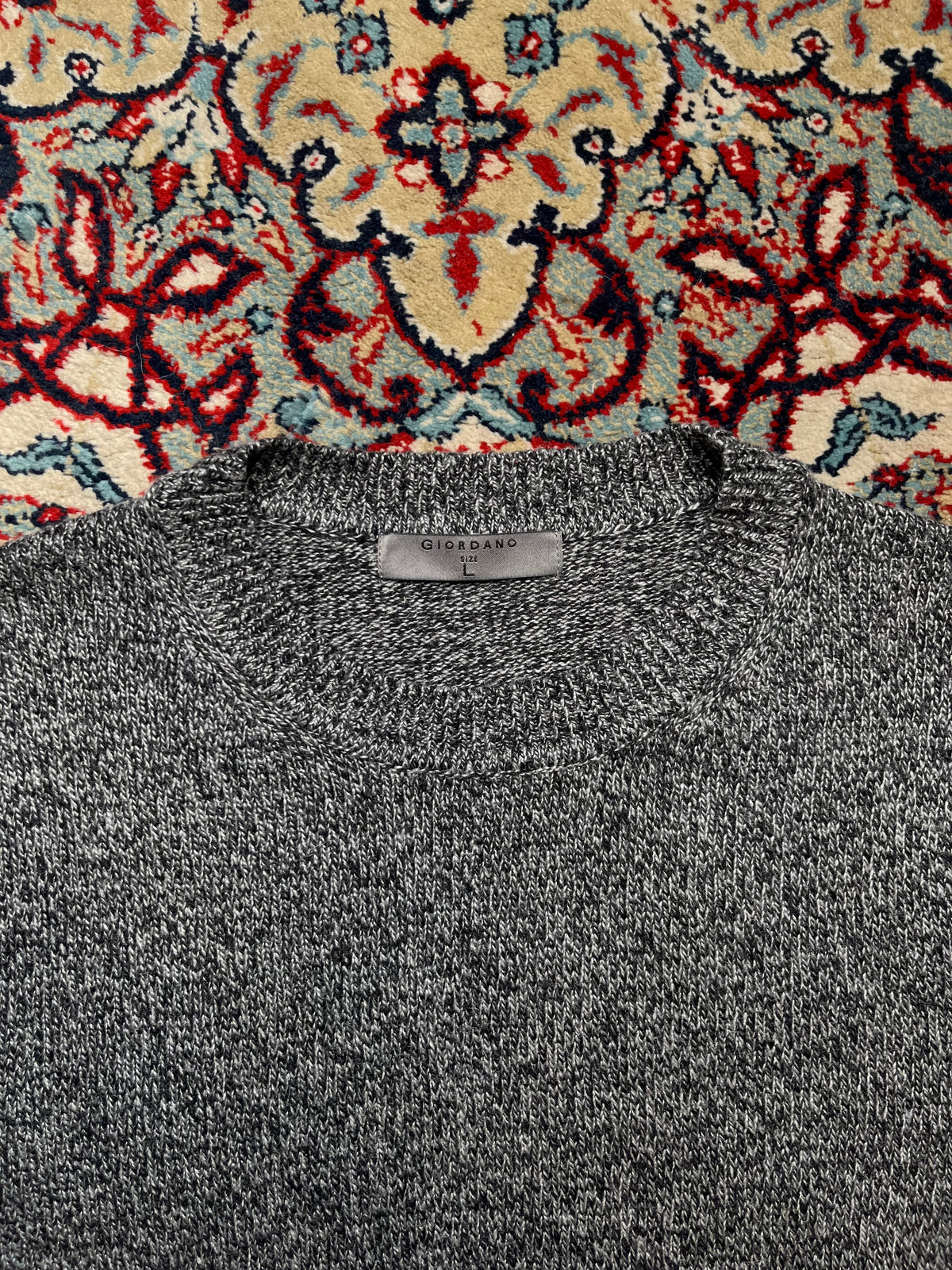 Giordano Charcoal Wool Blend Crewneck Knit Sweater - L