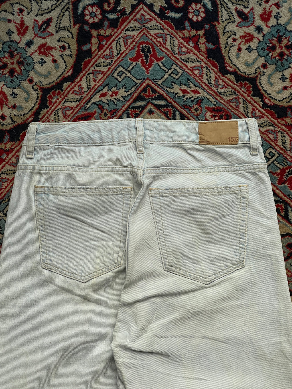 Lager 157 Boulevard Light Wash High Waisted Raw Hem JEANS - 28