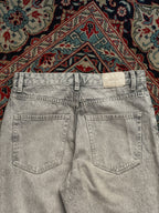 Bershka High Waist Acid Wash Light Grey JEANS - 30