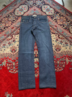 Aberdeen Vintage Low Rise Dark Indigo Raw Denim Straight-BOOTCUT FIT JEANS - 30
