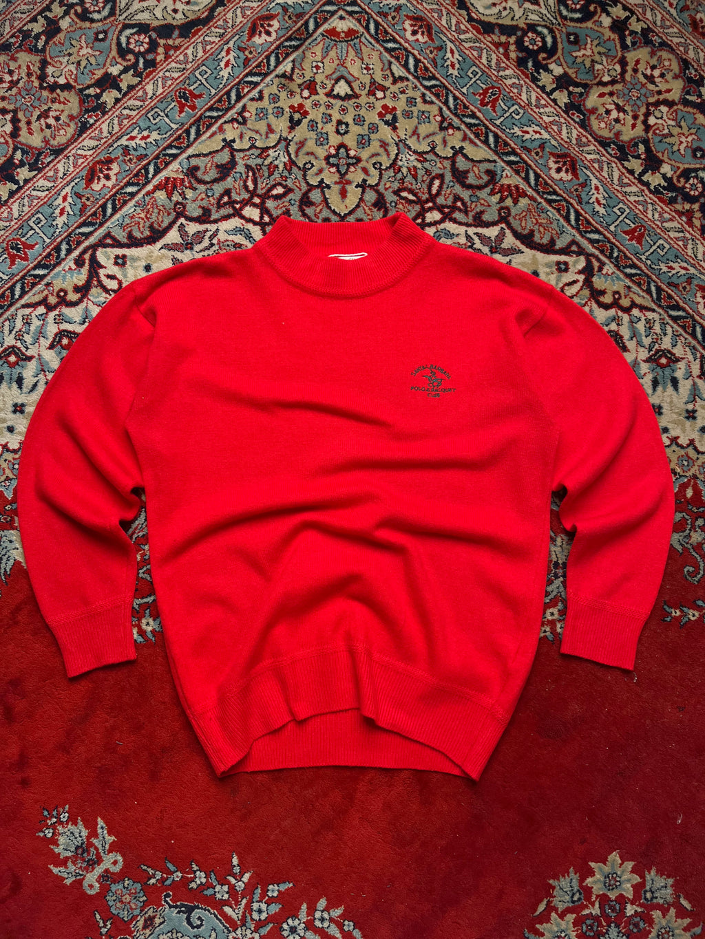 Vintage Santa Barbara Polo & Racquet Club Mock Neck Knit Sweater - M