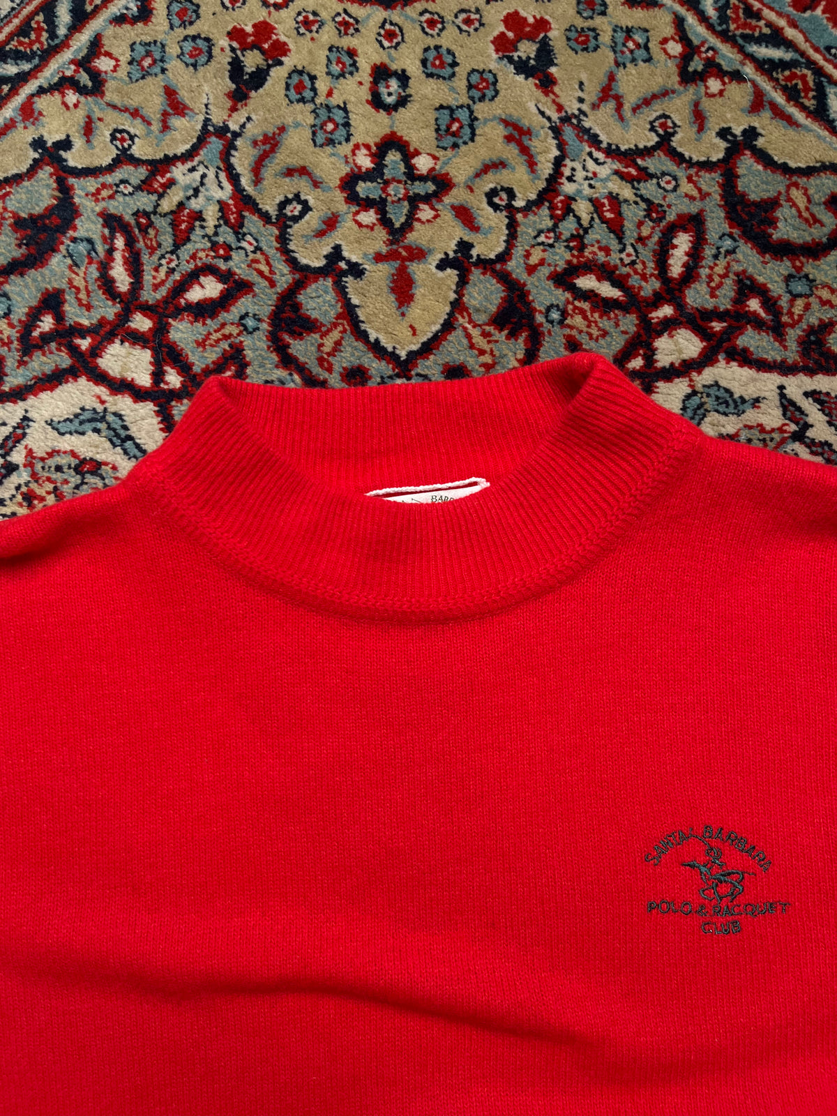 Vintage Santa Barbara Polo & Racquet Club Mock Neck Knit Sweater - M