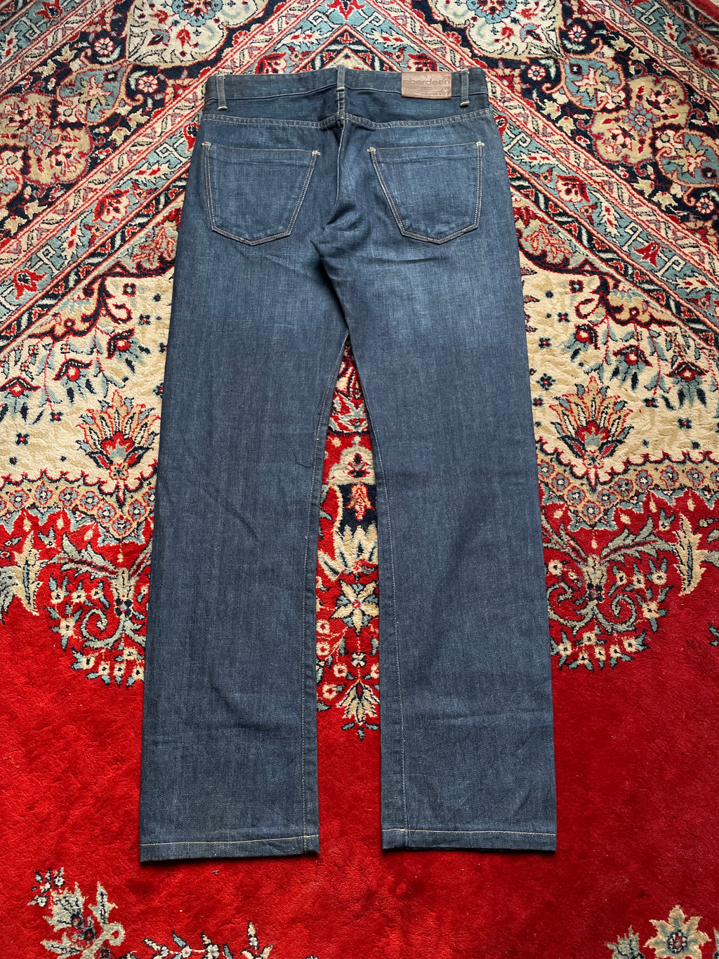 Aberdeen Vintage Low Rise Dark Indigo Raw Denim Straight-BOOTCUT FIT JEANS - 30