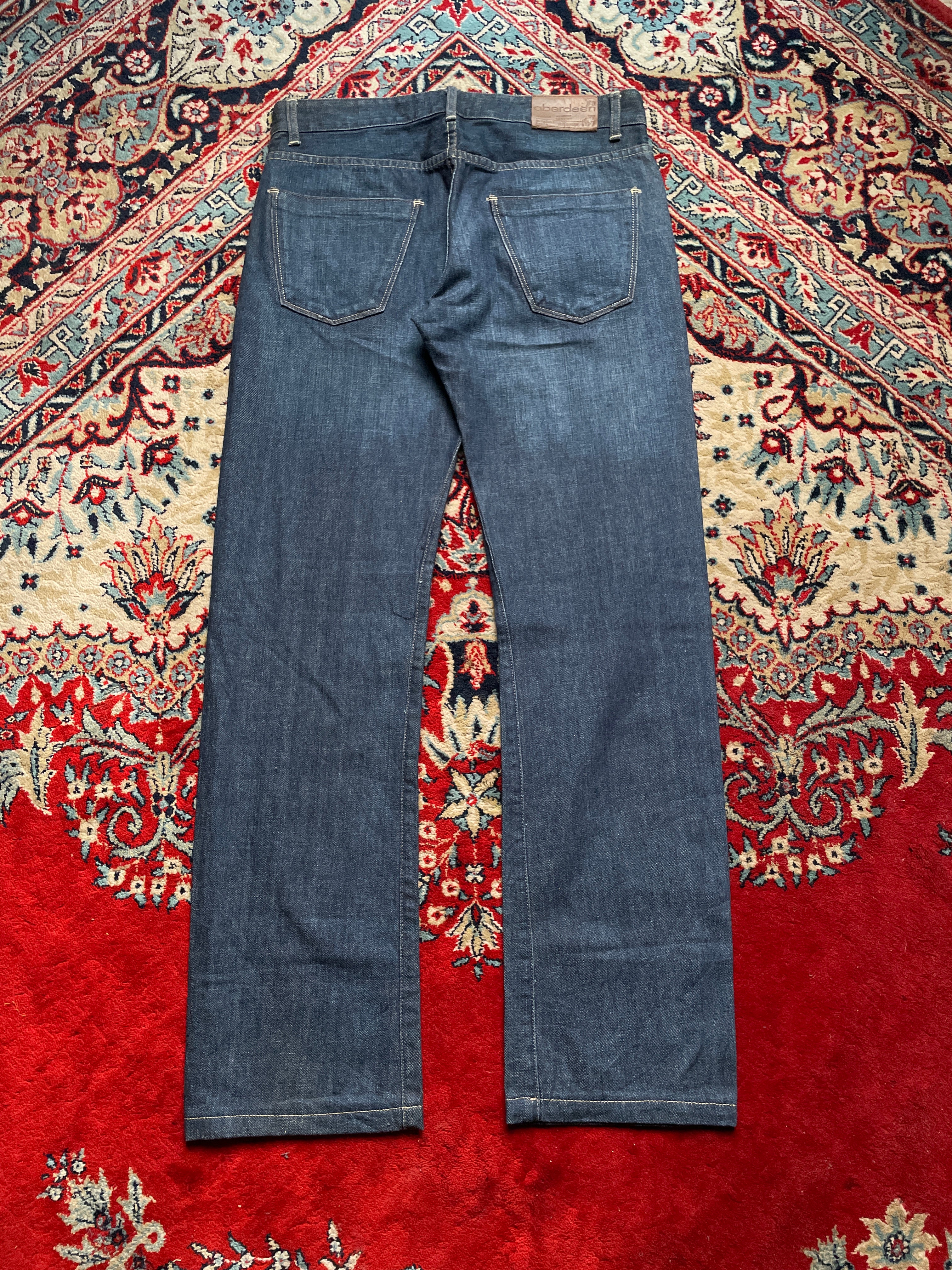 Aberdeen Vintage Low Rise Dark Indigo Raw Denim Straight-BOOTCUT FIT JEANS - 30