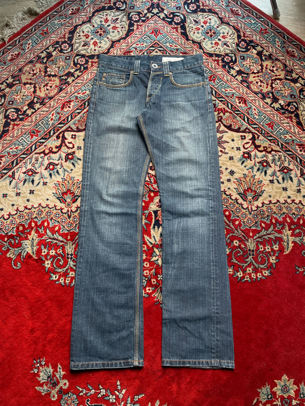 Vintage Teddy Smith Streetwear WASHED BLUE BOOTCUT JEANS - 30